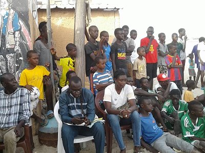 The public follows the soccer match attentively