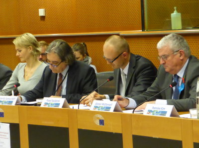 Part of the panel of speakers, from left, Olga Kuzmianok, Ricardo Serrão Santos, Pawel Swiderek and Alistair McDonnell