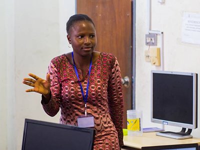 Ms Folashade Adeboyejo introduces the facilitators